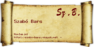 Szabó Bars névjegykártya