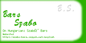 bars szabo business card
